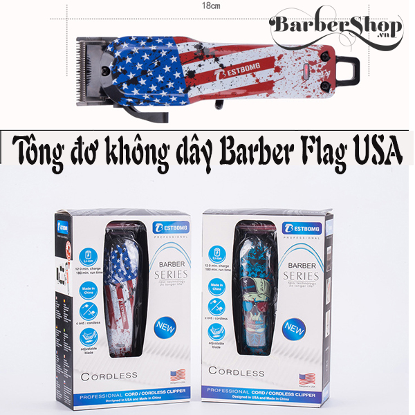 Tông đơ không dây Barber Flag USA